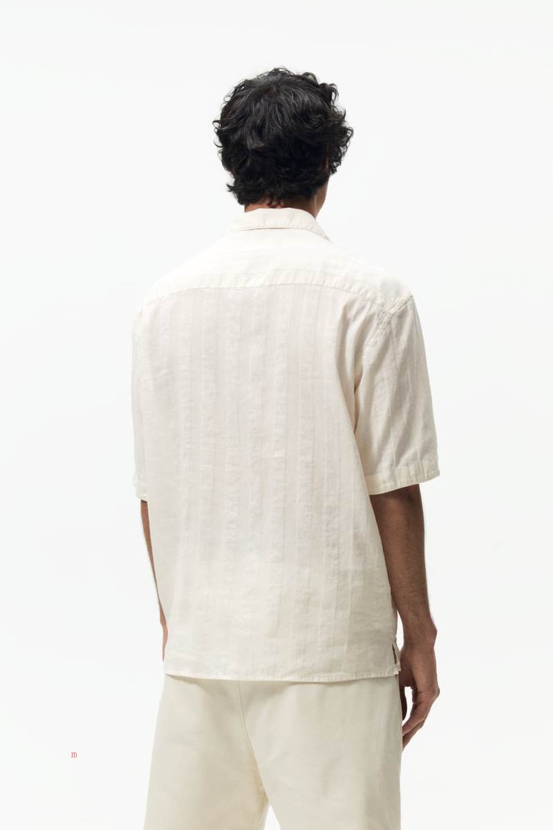 ZARA JACQUARD STRIPED X JAVIER S. MEDINA Skjorta Herr Grå Vita | KRGCW-5910
