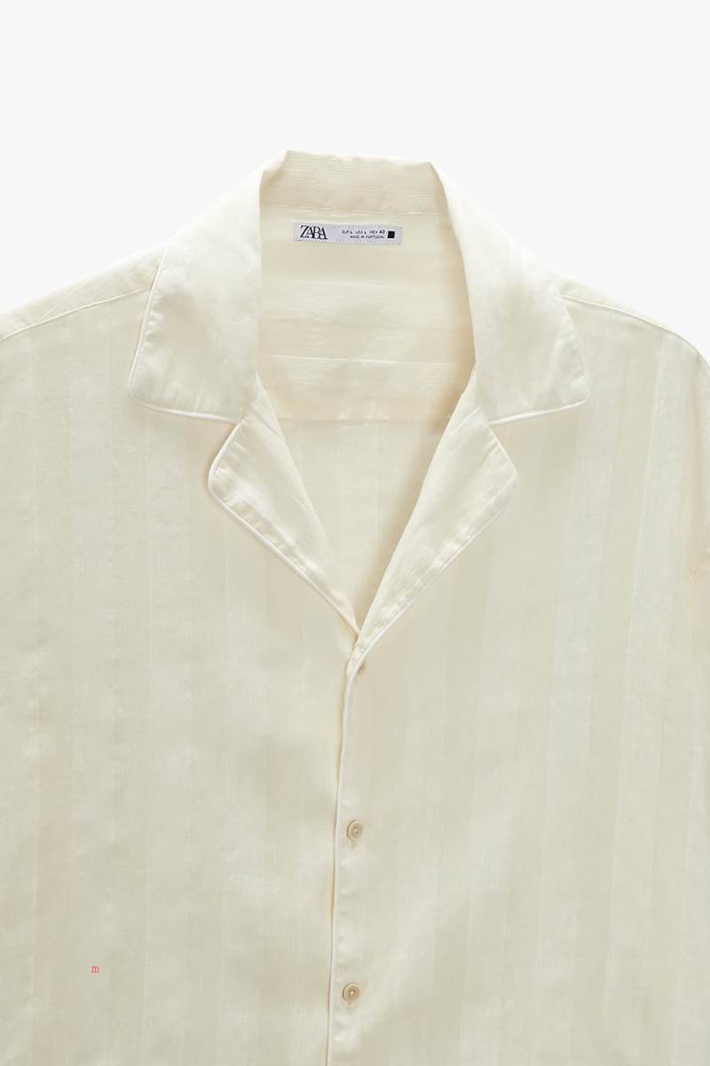 ZARA JACQUARD STRIPED X JAVIER S. MEDINA Skjorta Herr Grå Vita | KRGCW-5910