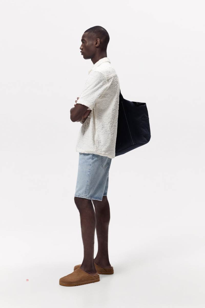 ZARA JACQUARD Skjorta Herr Grå Vita | VAPMT-7389