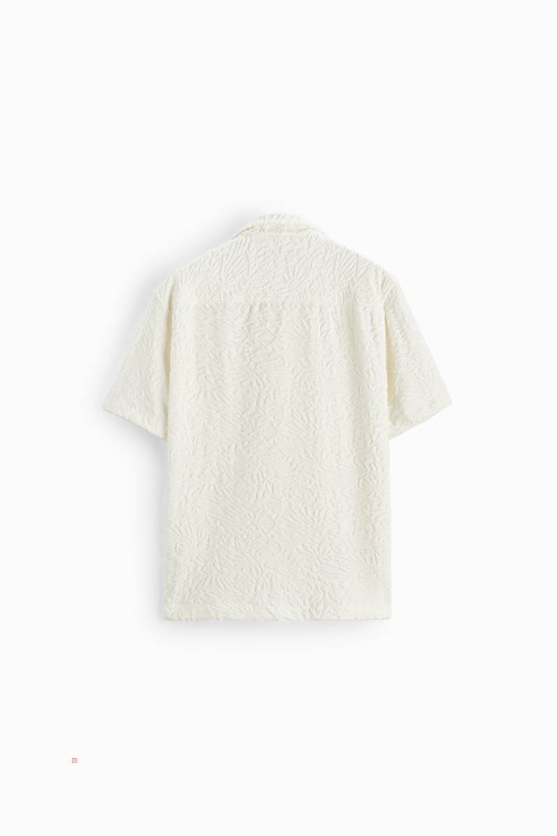 ZARA JACQUARD Skjorta Herr Grå Vita | VAPMT-7389