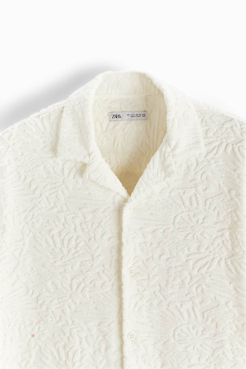 ZARA JACQUARD Skjorta Herr Grå Vita | VAPMT-7389