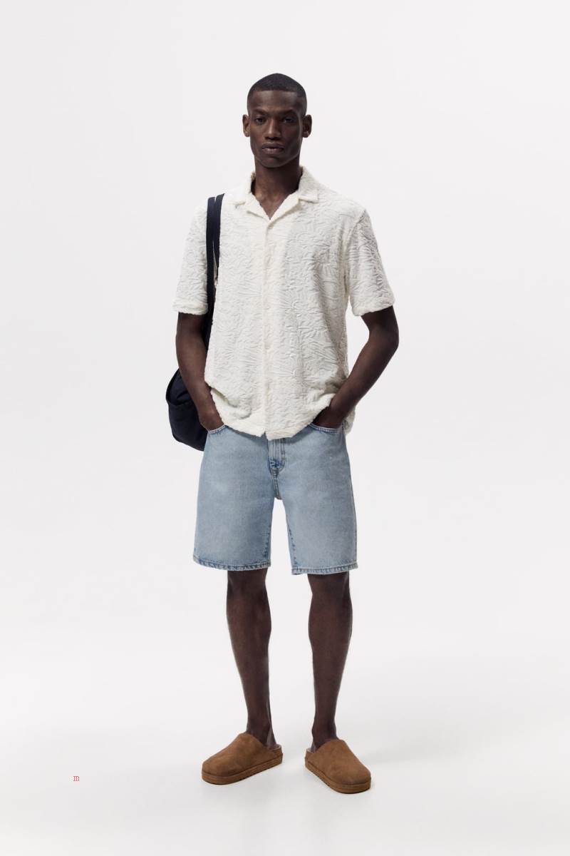 ZARA JACQUARD Skjorta Herr Grå Vita | VAPMT-7389