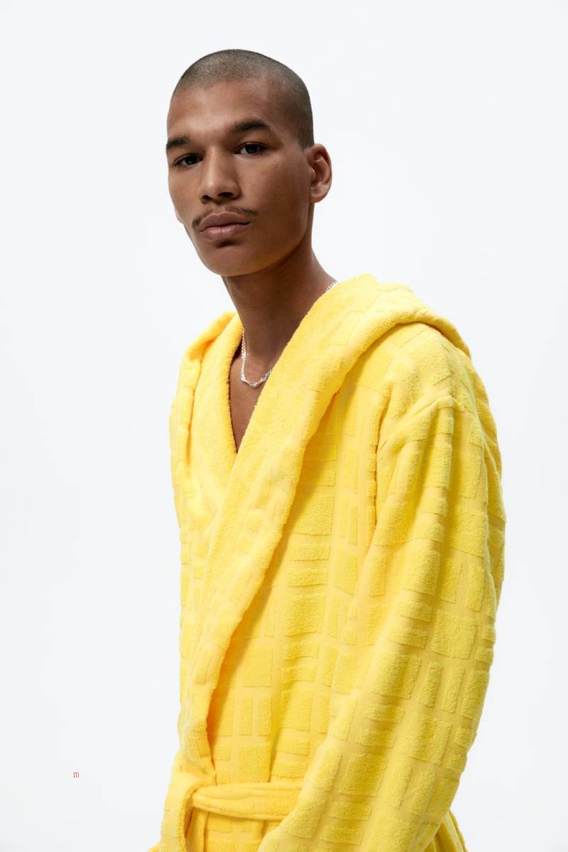 ZARA JACQUARD X THE STANDARD BATHROBE Badkläder Herr Gula | YFTSI-5923