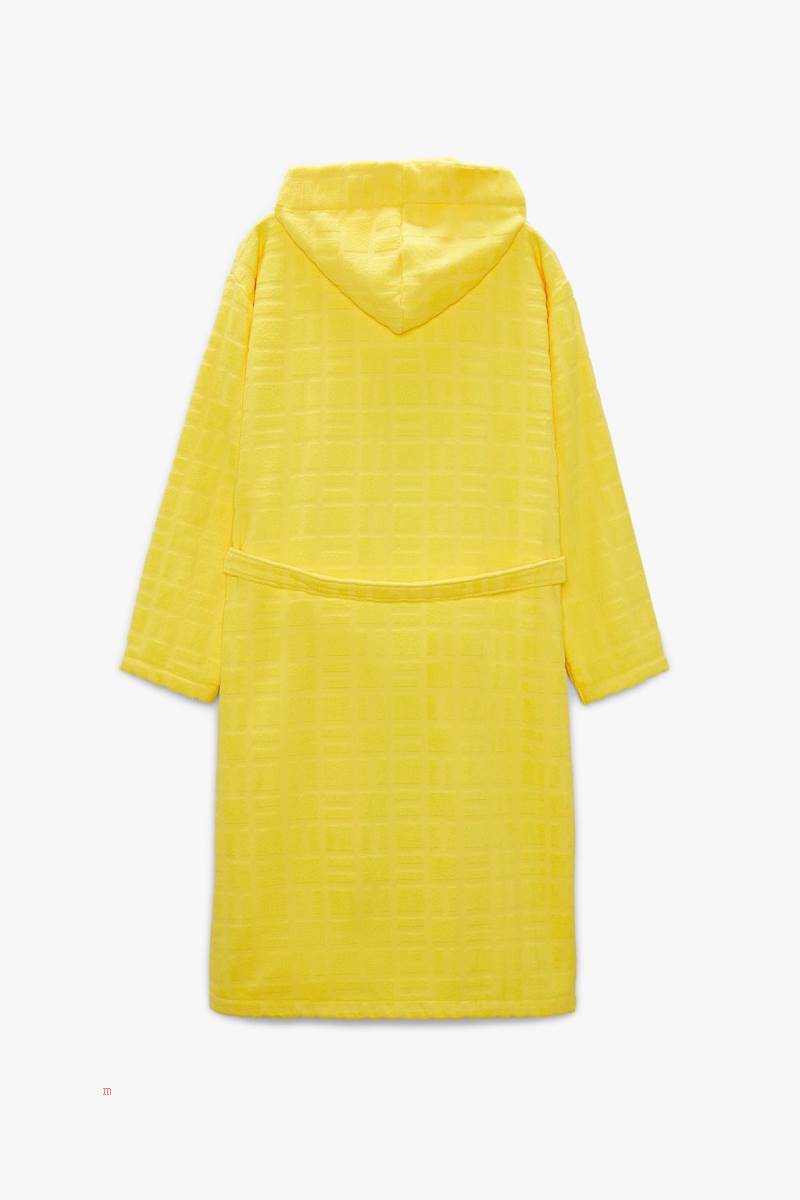 ZARA JACQUARD X THE STANDARD BATHROBE Badkläder Herr Gula | YFTSI-5923