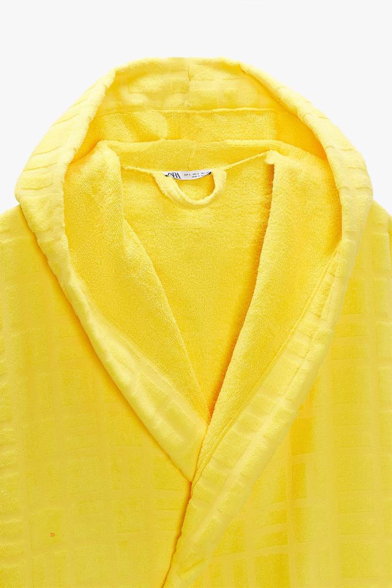 ZARA JACQUARD X THE STANDARD BATHROBE Badkläder Herr Gula | YFTSI-5923