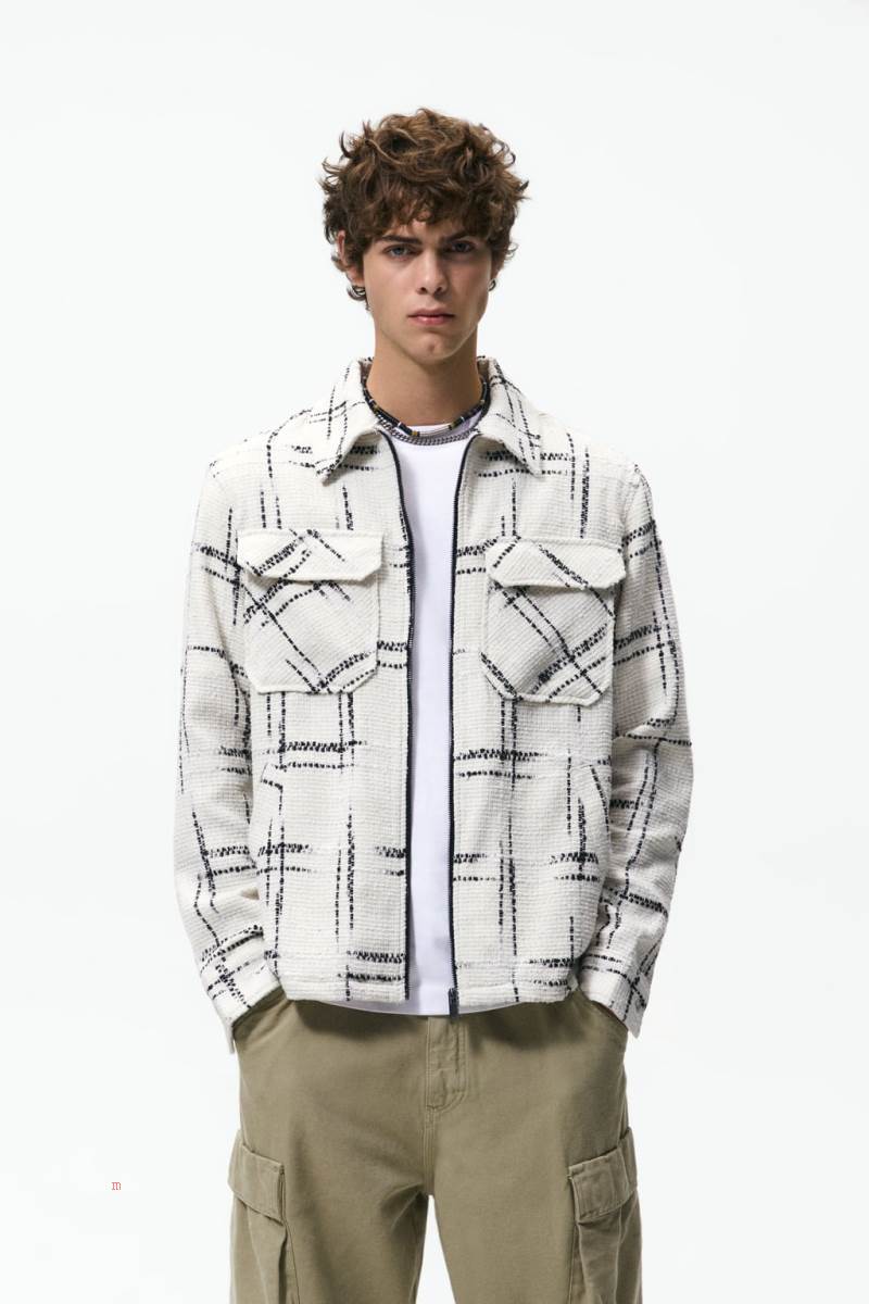 ZARA JACQUARD Övertröja Herr Vita | MBTYQ-7286