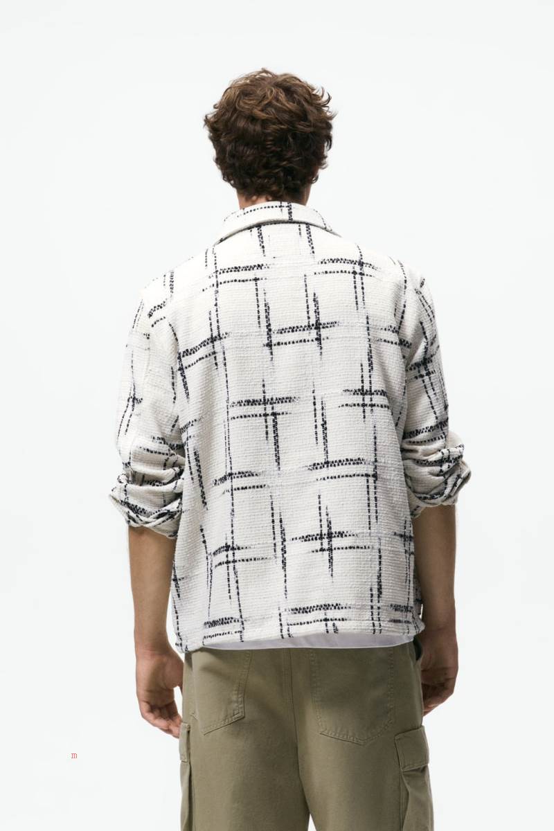ZARA JACQUARD Övertröja Herr Vita | MBTYQ-7286
