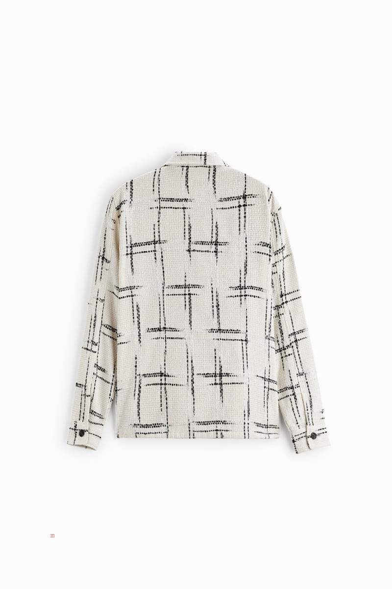 ZARA JACQUARD Övertröja Herr Vita | MBTYQ-7286