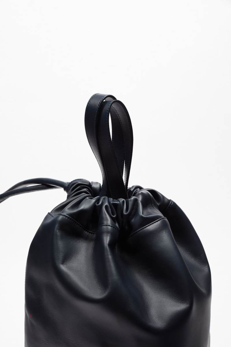 ZARA JAVIER S. MEDINA® LEATHER Ryggsäck Herr Marinblå Blå | KLYUH-2706