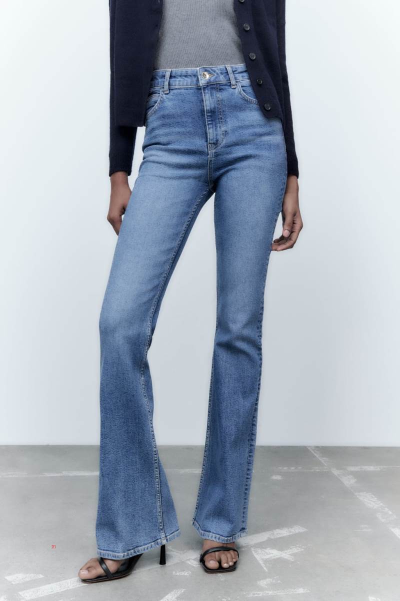 ZARA JEANS Z1975 HIGH RISE FLARE Jeans Dam Blå | WOYNA-1974