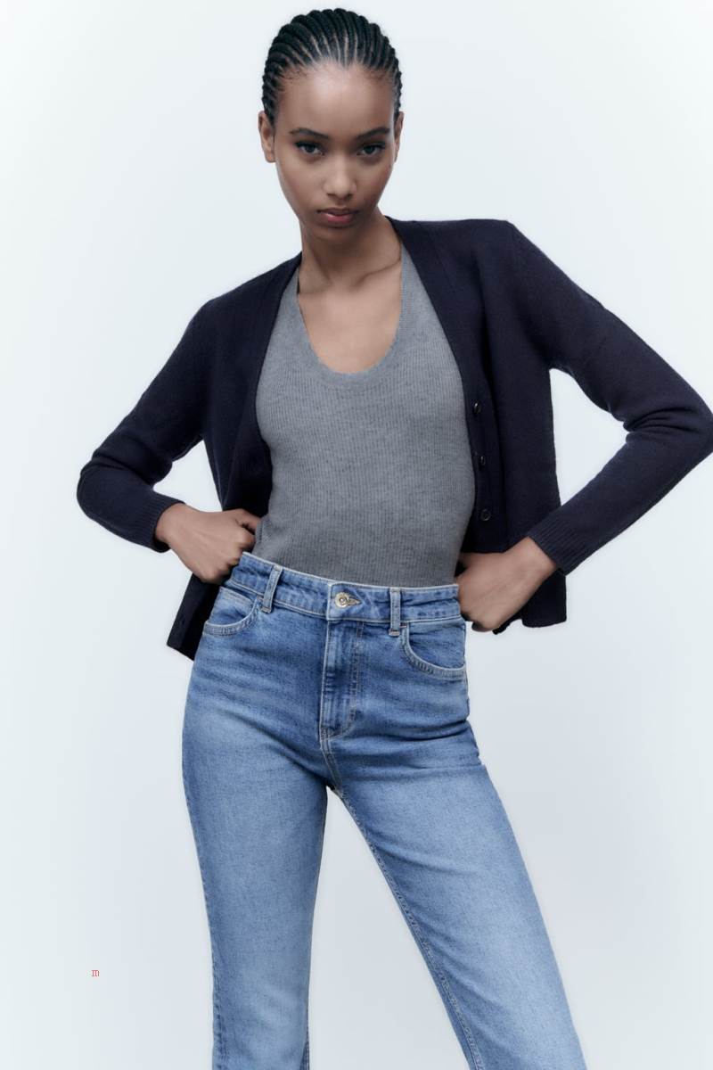 ZARA JEANS Z1975 HIGH RISE FLARE Jeans Dam Blå | WOYNA-1974