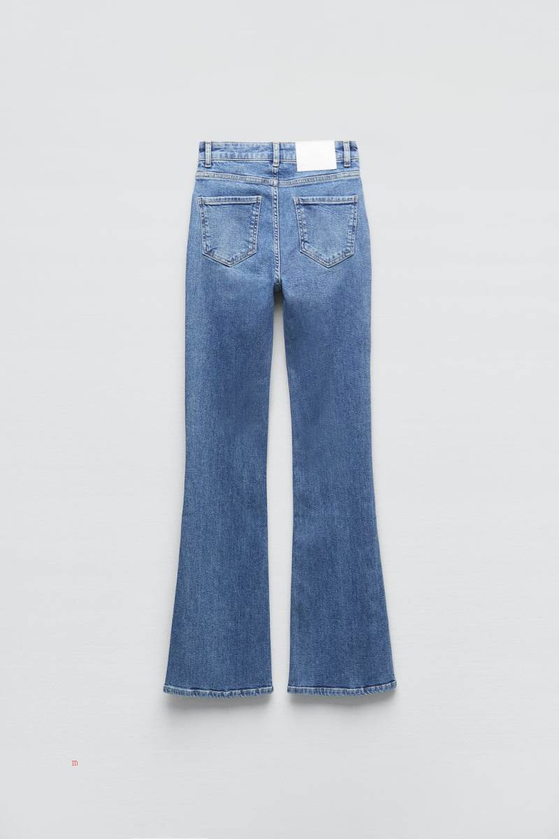 ZARA JEANS Z1975 HIGH RISE FLARE Jeans Dam Blå | WOYNA-1974