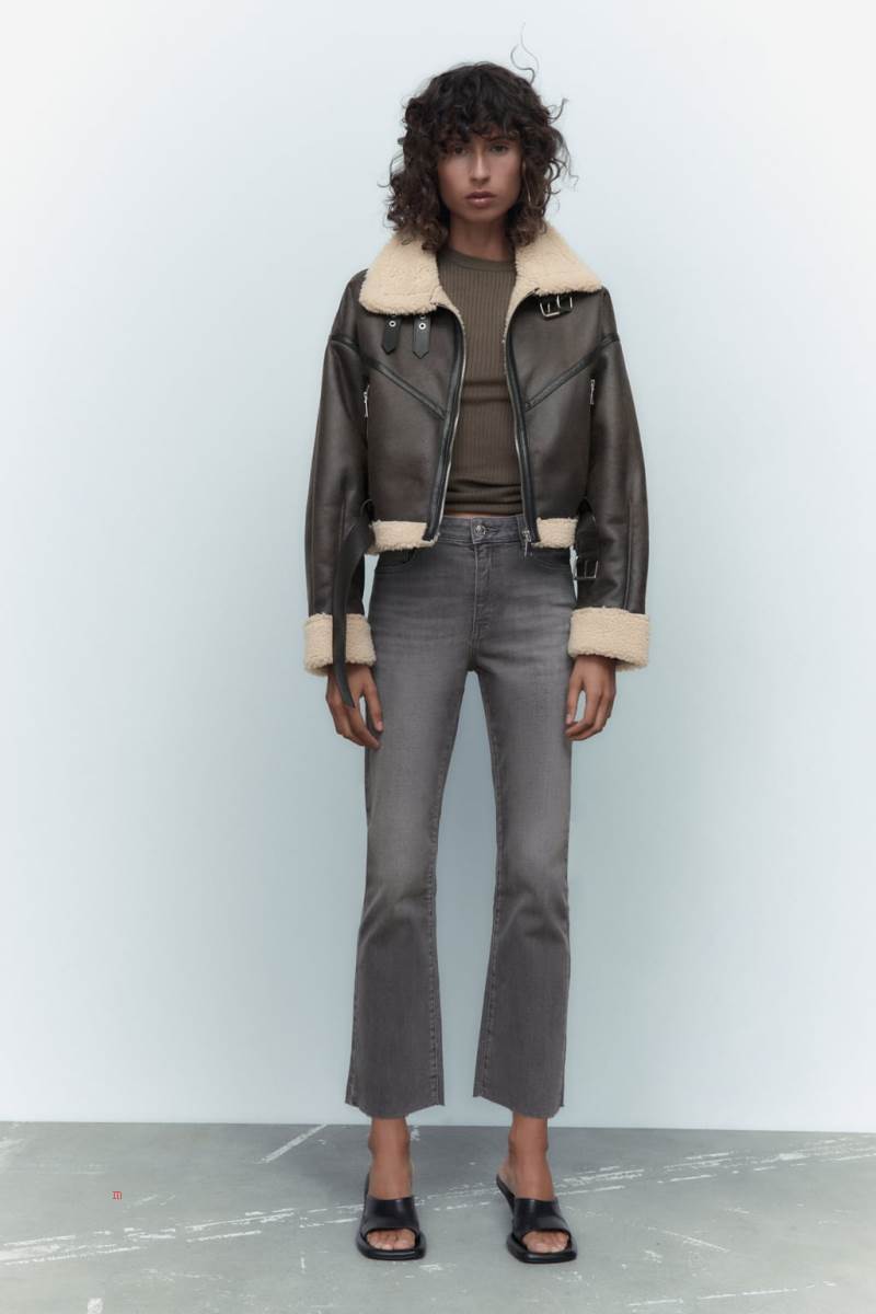ZARA JEANS - Z1975 HIGH RISE MINI FLARE Jeans Dam Grå | GNOBU-0153