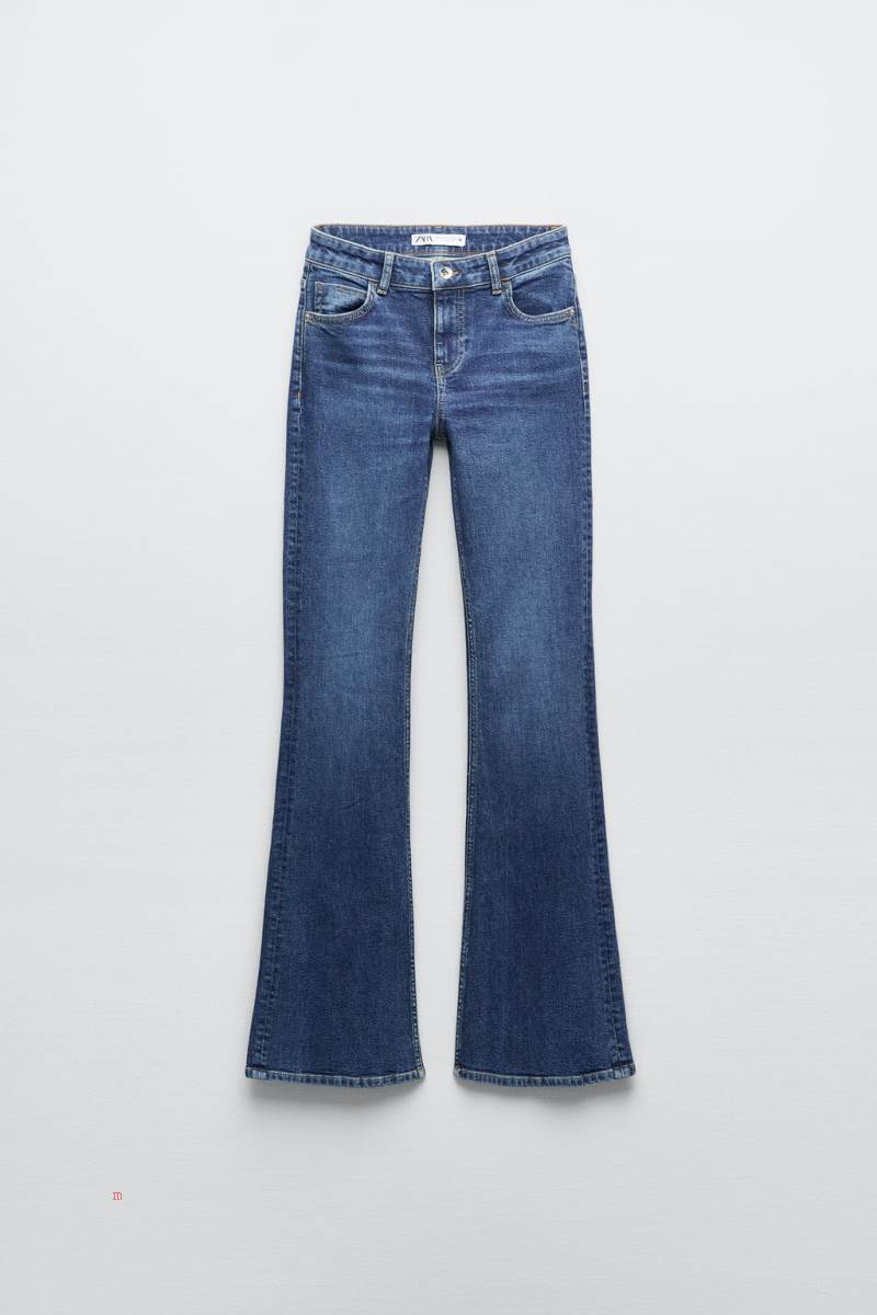 ZARA JEANS Z1975 MID RISE FLARE Jeans Dam Blå | DXQCZ-5618