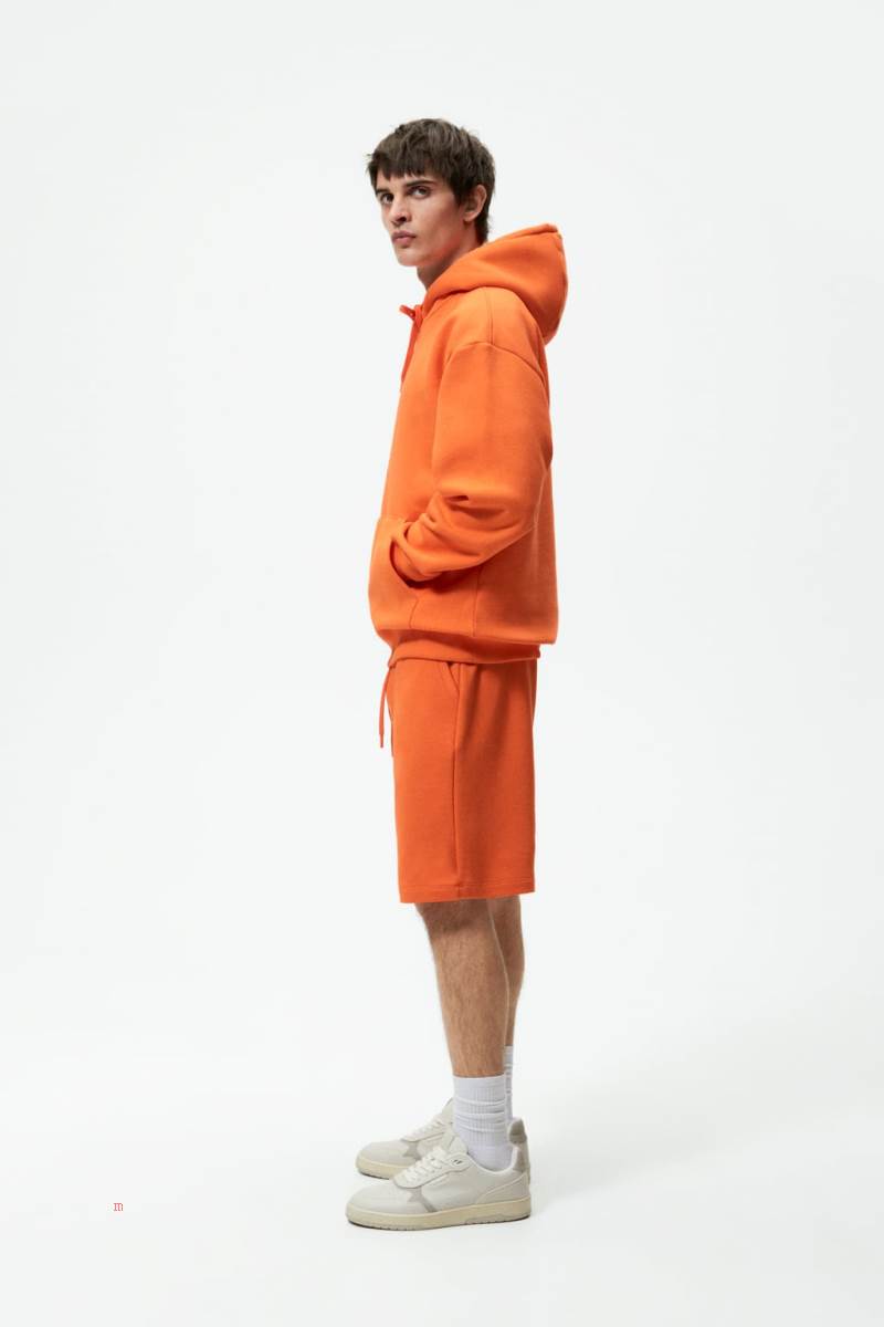 ZARA JOGGER BERMUDA Shorts Herr Orange | KPFAO-2397