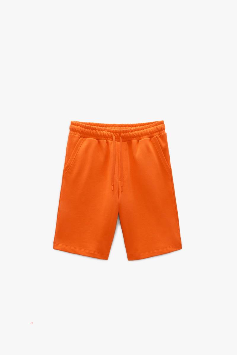ZARA JOGGER BERMUDA Shorts Herr Orange | KPFAO-2397