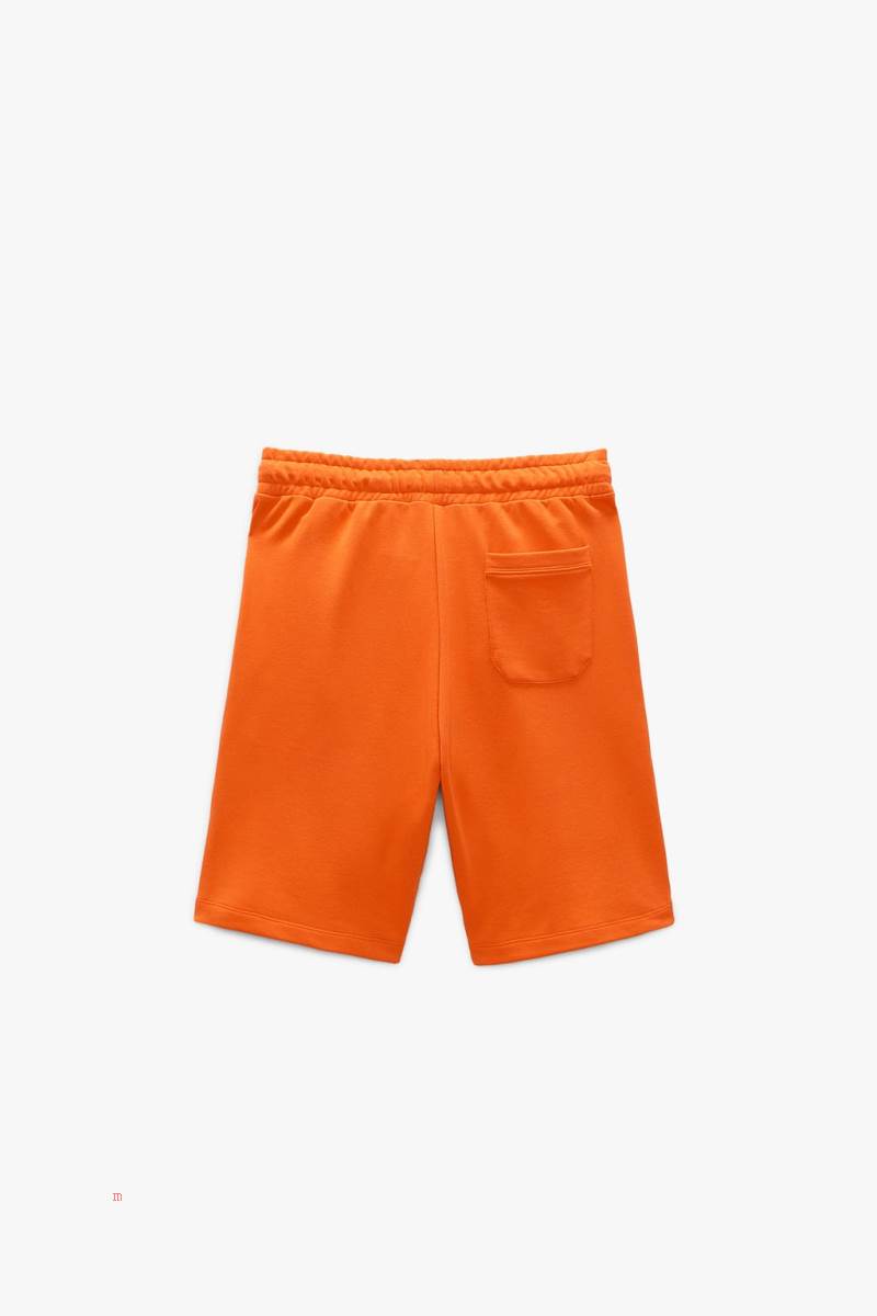 ZARA JOGGER BERMUDA Shorts Herr Orange | KPFAO-2397