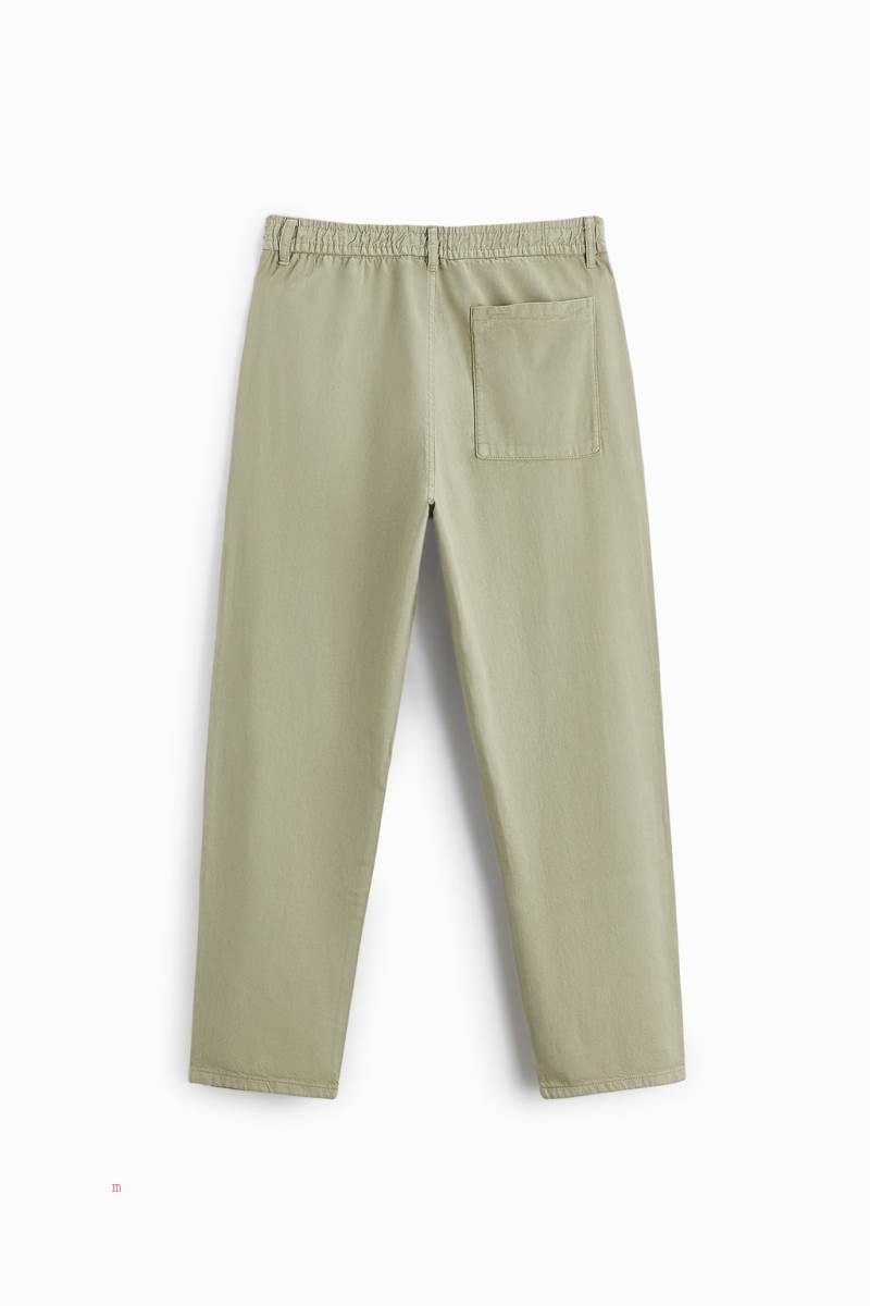 ZARA JOGGER WAIST TWILL Byxor Herr Ljuskhaki | SAUQG-9378