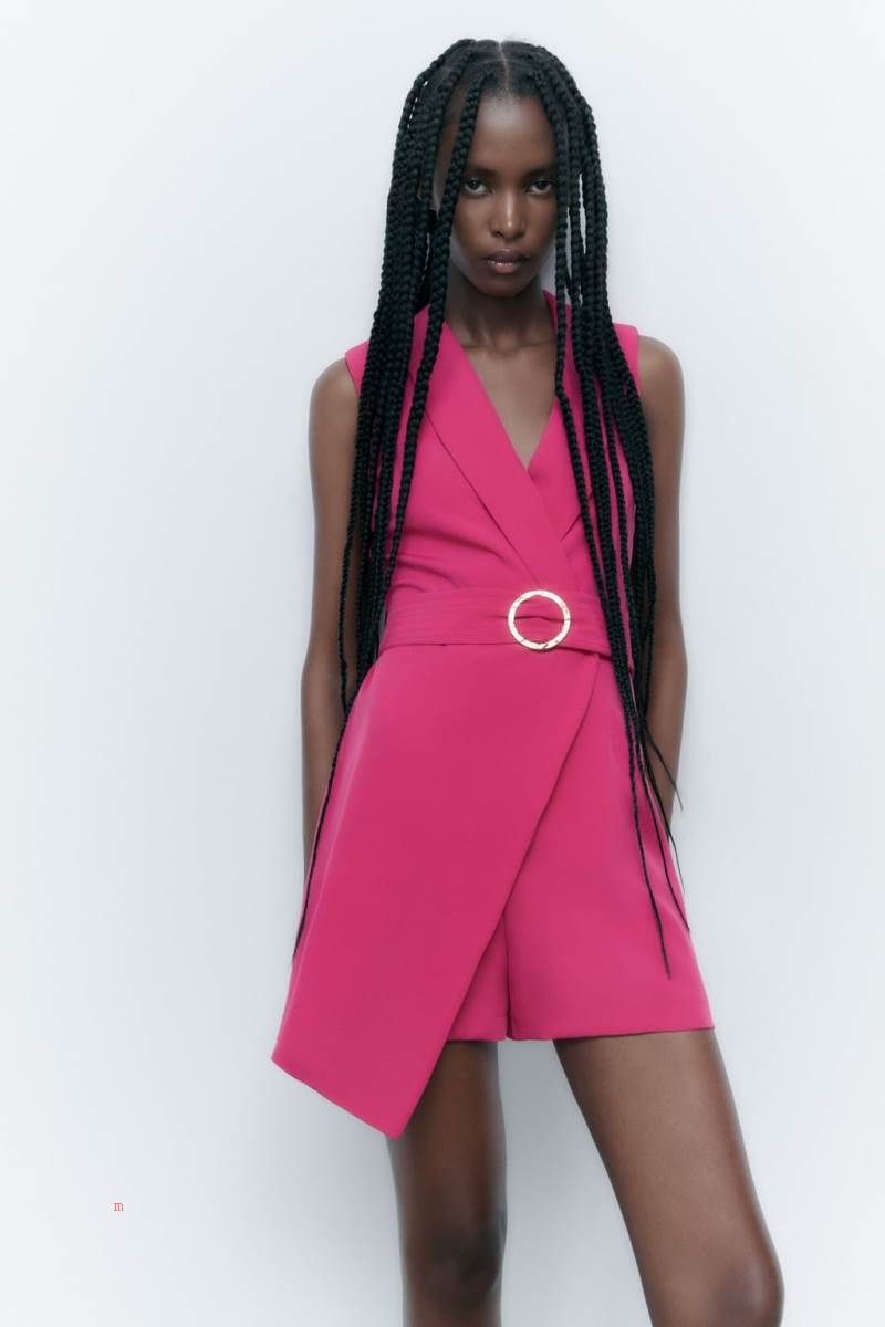 ZARA JUMPSUIT WITH BELT AND BUCKLE Jumpsuit Dam Fuchsia | RTGCD-8207