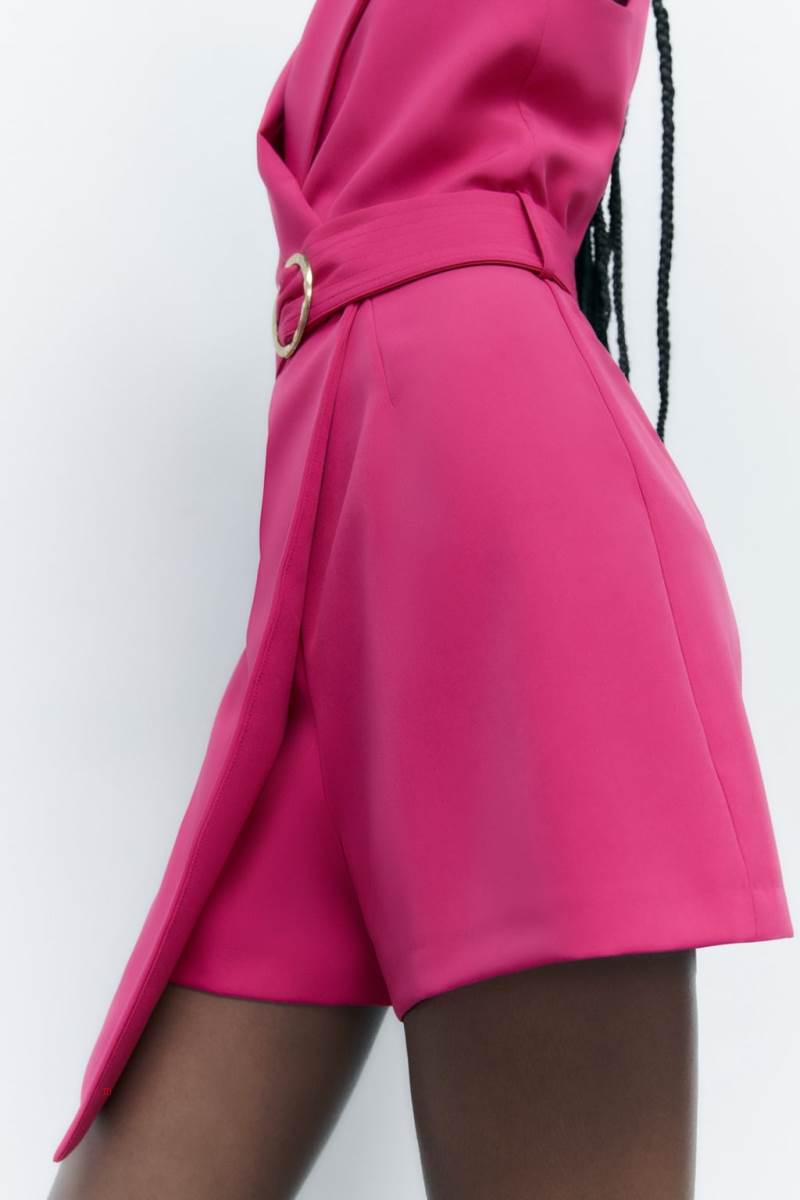 ZARA JUMPSUIT WITH BELT AND BUCKLE Jumpsuit Dam Fuchsia | RTGCD-8207