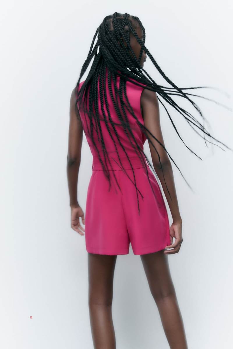 ZARA JUMPSUIT WITH BELT AND BUCKLE Jumpsuit Dam Fuchsia | RTGCD-8207