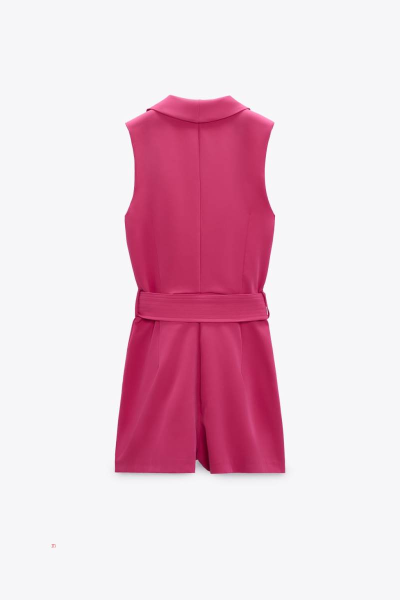 ZARA JUMPSUIT WITH BELT AND BUCKLE Jumpsuit Dam Fuchsia | RTGCD-8207