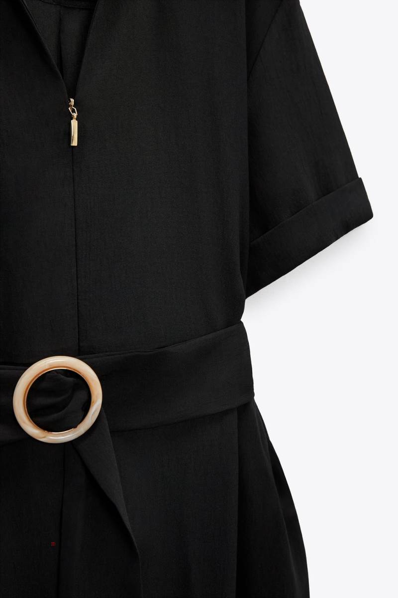 ZARA JUMPSUIT WITH BELT Jumpsuit Dam Svarta | QAPEC-0234