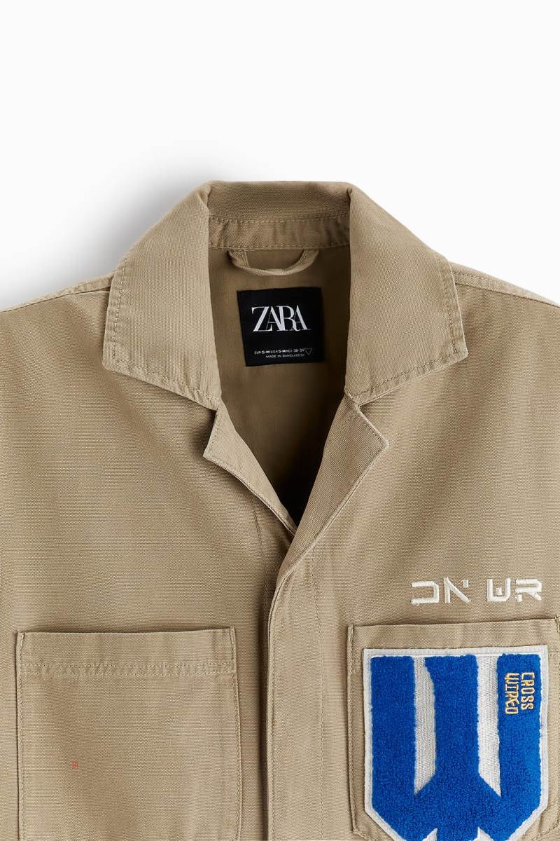 ZARA JUMPSUIT WITH CONTRAST PATCHES Jumpsuit Herr Beige | SQCLD-1948