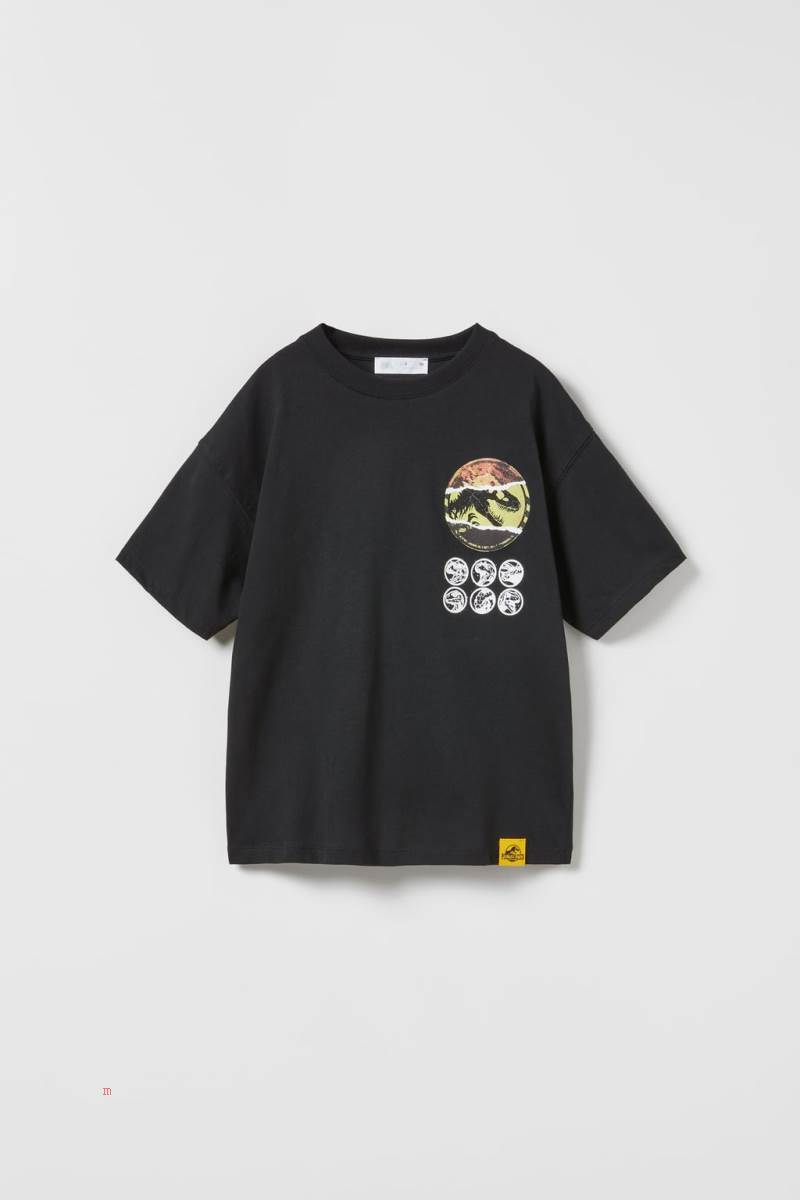 ZARA JURASSIC PARK TM & © UNIVERSAL STUDIOS LLC T-shirt Pojke Svarta | ZPIMU-9283