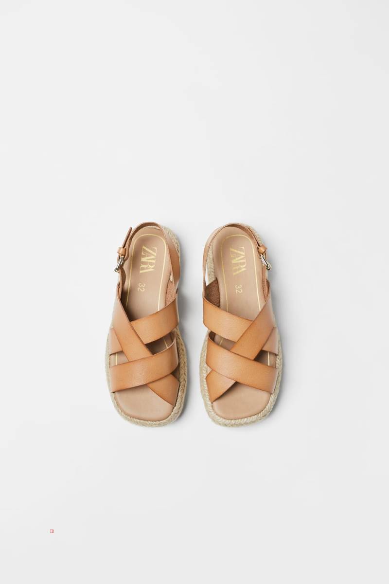 ZARA Jute sole Sandaler Tjej Bruna | ZDLSB-0536