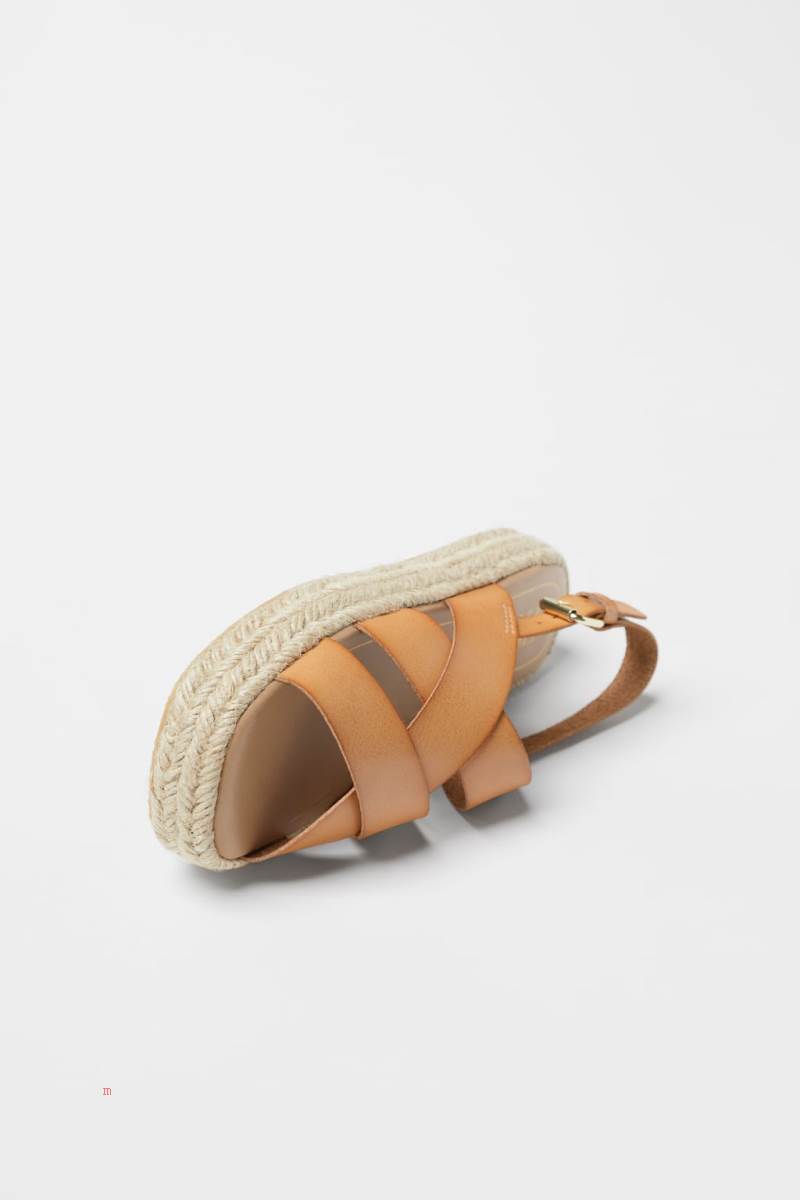 ZARA Jute sole Sandaler Tjej Bruna | ZDLSB-0536