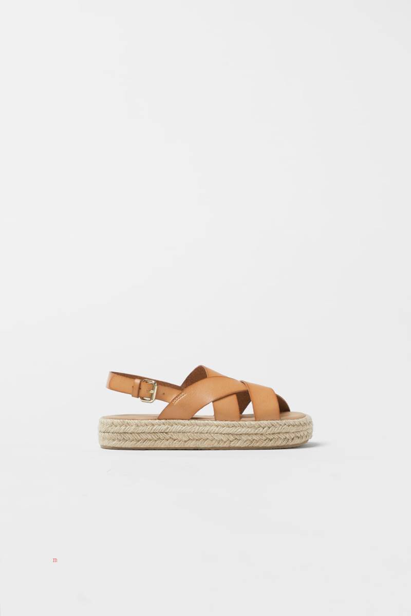 ZARA Jute sole Sandaler Tjej Bruna | ZDLSB-0536