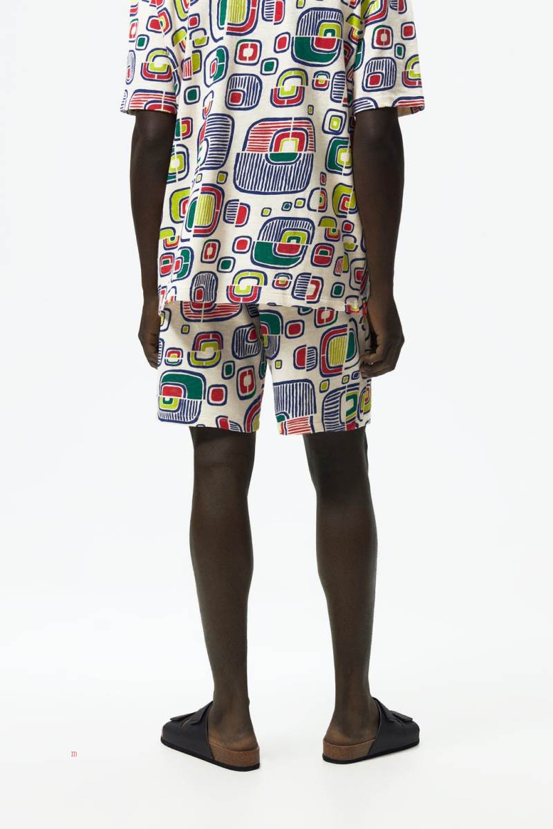 ZARA KNIT BERMUDA WITH GEOMETRIC PRINT Shorts Herr Vita | VBJHM-0894