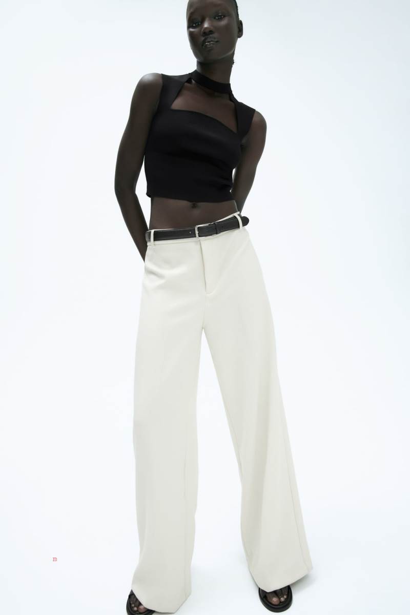 ZARA KNIT CHOKER TOP Crop Top Dam Svarta | VRDFX-9813