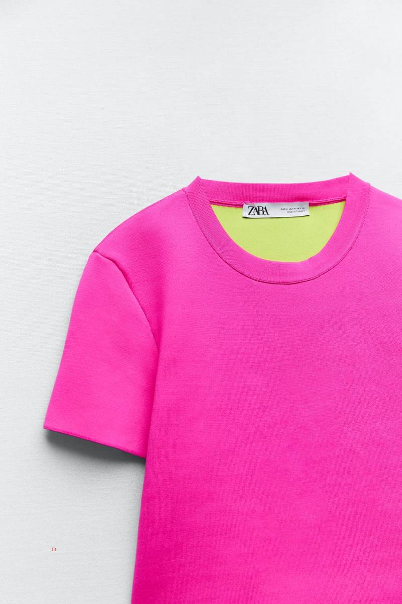 ZARA KNIT Crop Top Dam Rosa | TJXUP-6215