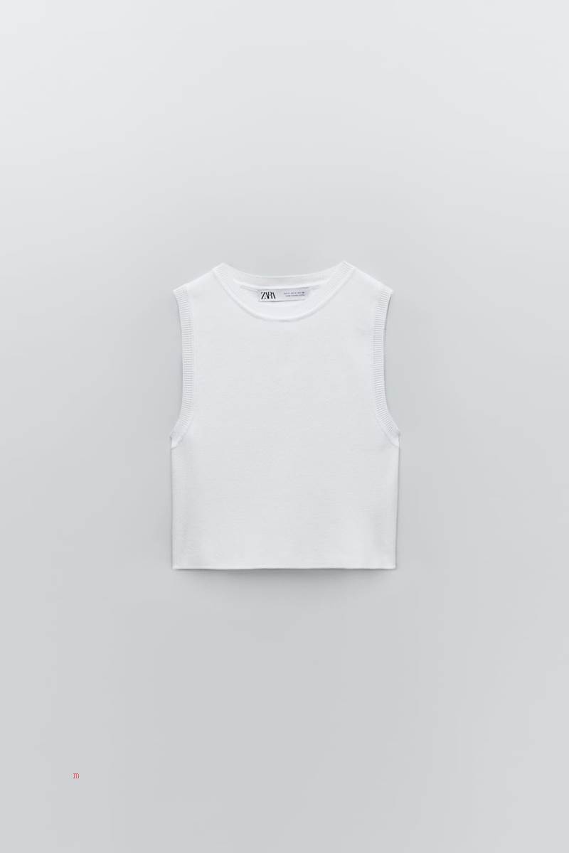 ZARA KNIT Crop Top Dam Vita | BXYRS-3608