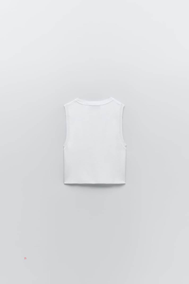 ZARA KNIT Crop Top Dam Vita | BXYRS-3608