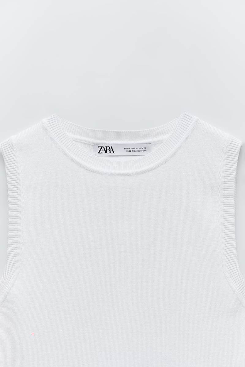 ZARA KNIT Crop Top Dam Vita | BXYRS-3608