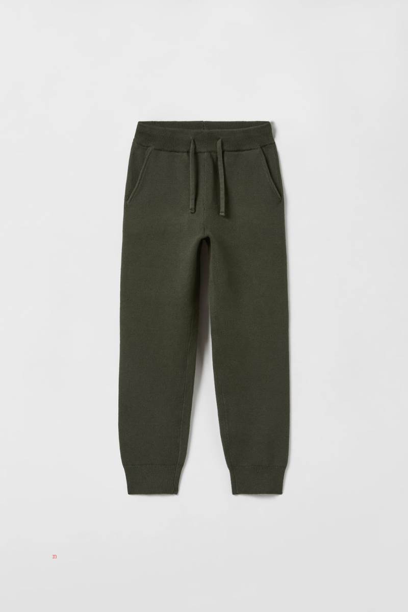 ZARA KNIT JOGGING Byxor Pojke Khaki | YXSNU-4309