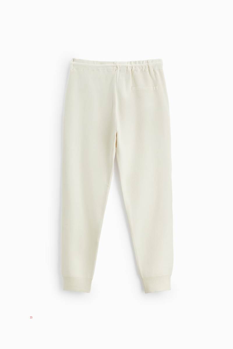 ZARA KNIT Mjukisbyxor Herr Vita | ITJKQ-9874