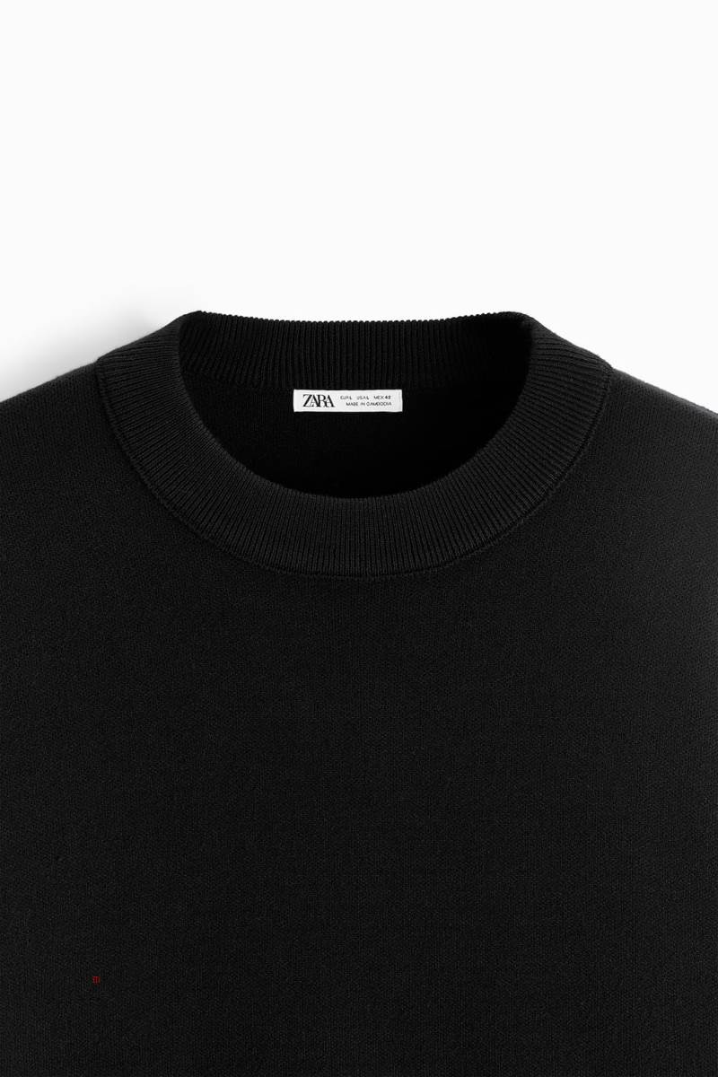 ZARA KNIT Sweatshirt Herr Svarta | SCDQM-8274