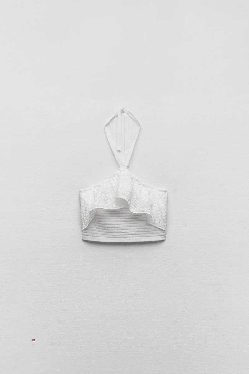 ZARA KNIT TOP WITH CUTWORK EMBROIDERY Crop Top Dam Vita | LBCVW-0436