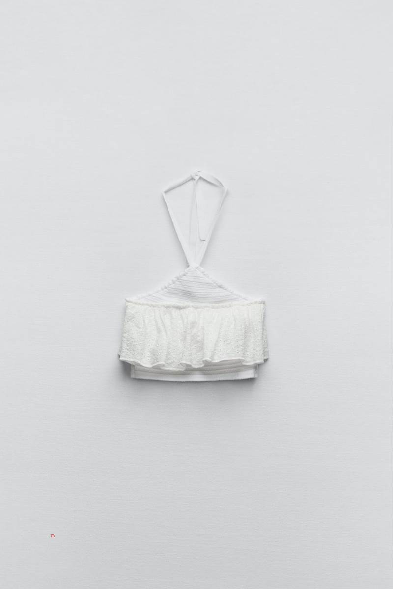 ZARA KNIT TOP WITH CUTWORK EMBROIDERY Crop Top Dam Vita | LBCVW-0436