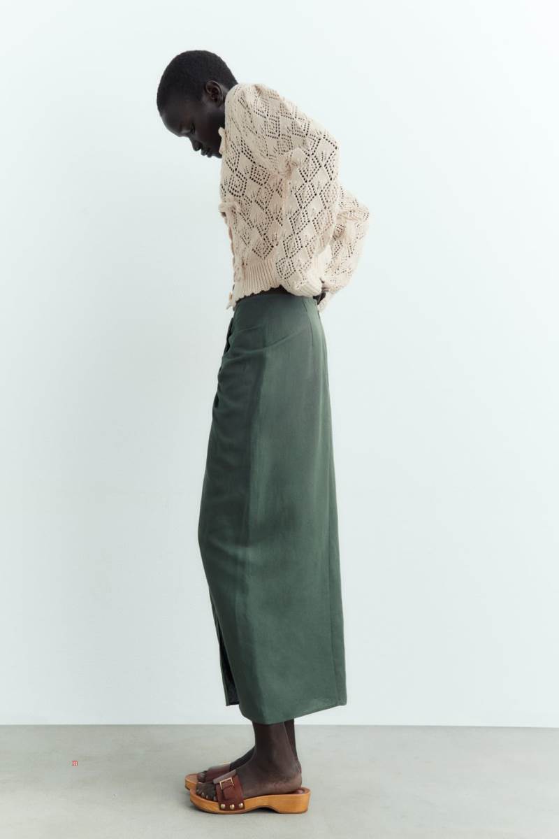 ZARA KNIT WITH BOWS Cardigan Dam Grå Vita | ACOWQ-9107