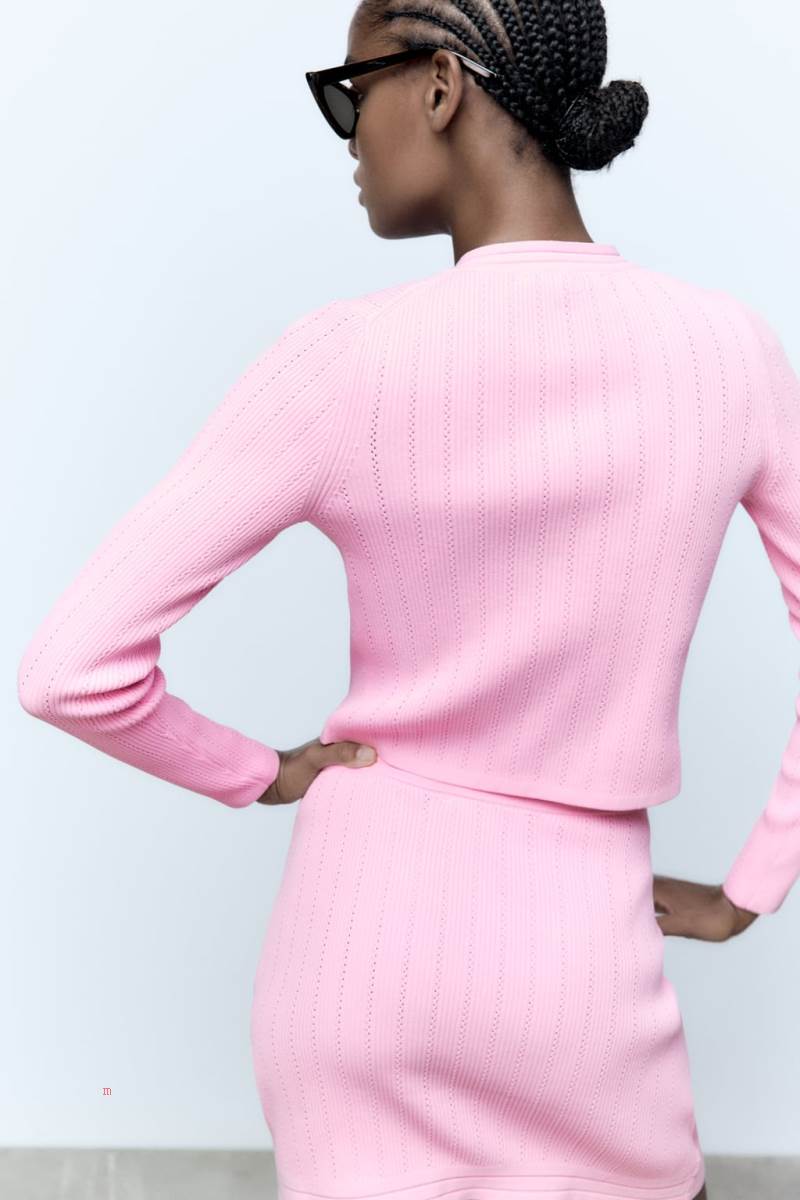 ZARA KNIT WITH GOLDEN BUTTONS Cardigan Dam Rosa | RZXAJ-6708