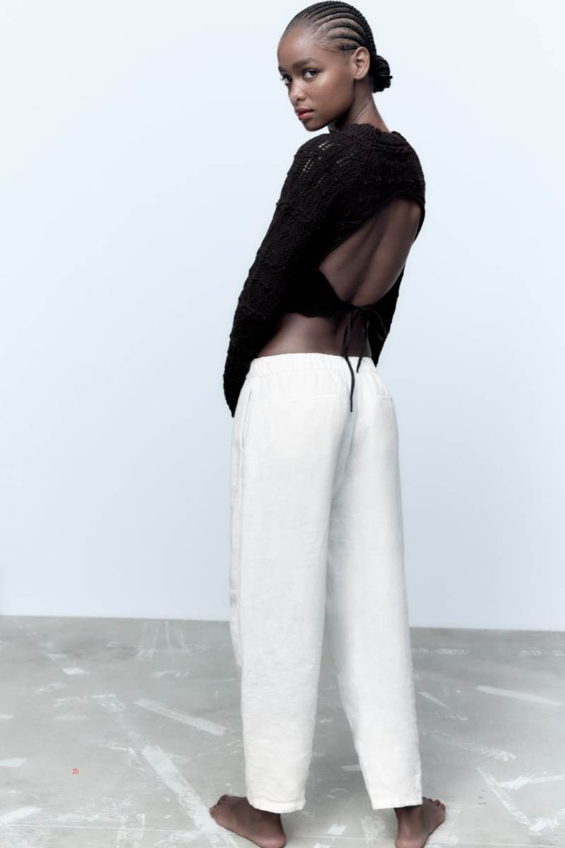 ZARA KNIT WITH OPEN BACK Tröjor Dam Svarta | CHENG-1479