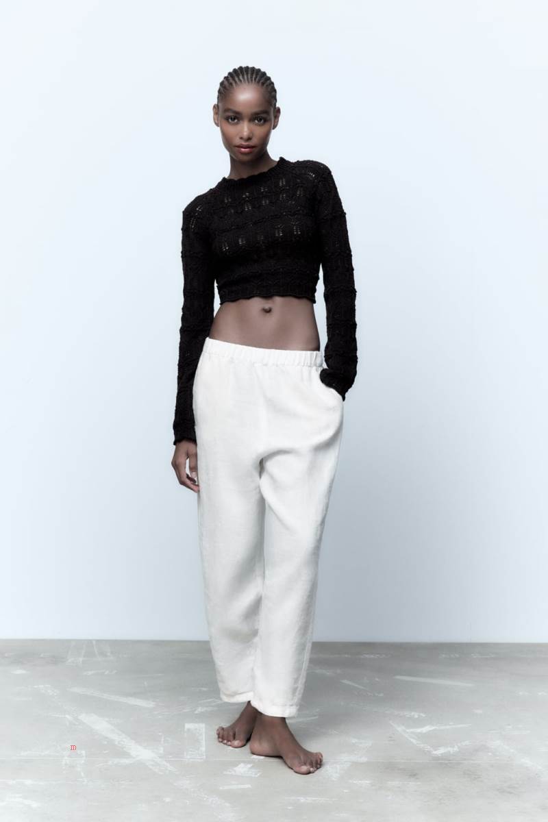 ZARA KNIT WITH OPEN BACK Tröjor Dam Svarta | CHENG-1479