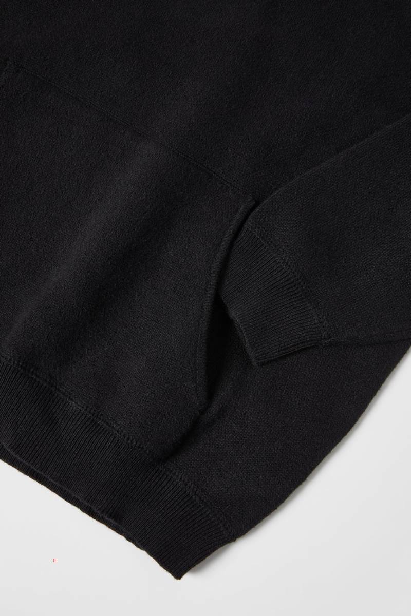 ZARA KNIT WITH POUCH POCKET Sweatshirt Pojke Svarta | WUISZ-7450