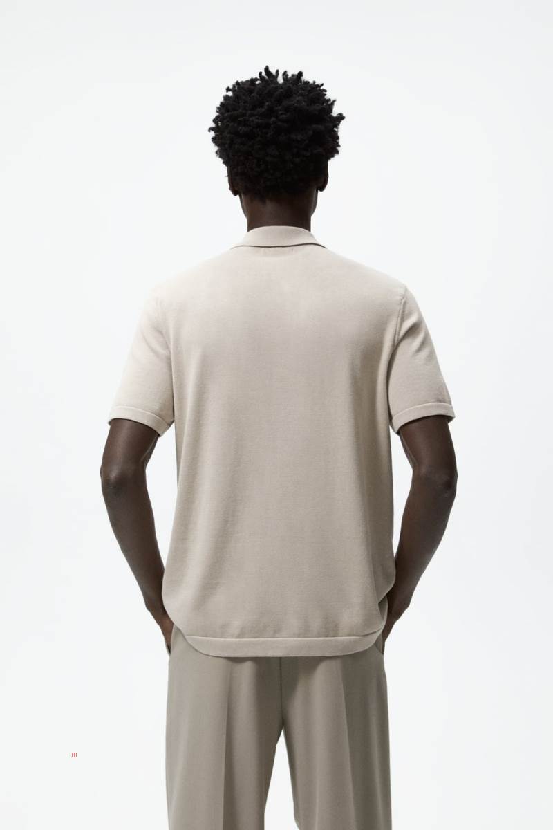 ZARA KNIT WITH ZIP Piketröja Herr Bruna | HMAVN-2489