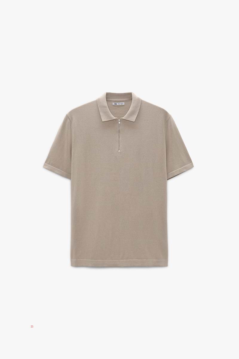 ZARA KNIT WITH ZIP Piketröja Herr Bruna | HMAVN-2489